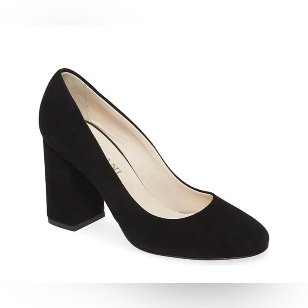 Cordani Hanette Black Suede Block Heel Pumps - Women's